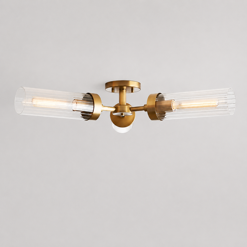 Andreas Fluted Glass Flushmount Lighting