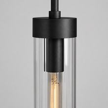 Andreas Fluted Glass Pendant in Black, Body Detail