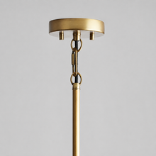 Andreas Fluted Glass Pendant in Brass, Canopy Detail