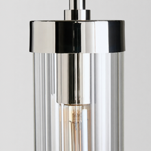 Andreas Fluted Glass Pendant in Nickel, Body Detail