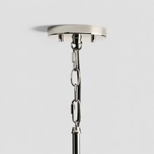 Andreas Fluted Glass Pendant in Nickel, Canopy Detail