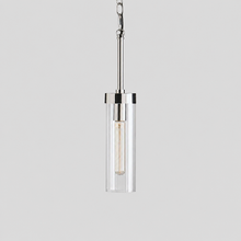 Andreas Fluted Glass Pendant in Nickel, Main Light Off