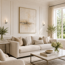 13.3" Andreas Fluted Glass Wall Light in Nickel, Living Room Scene