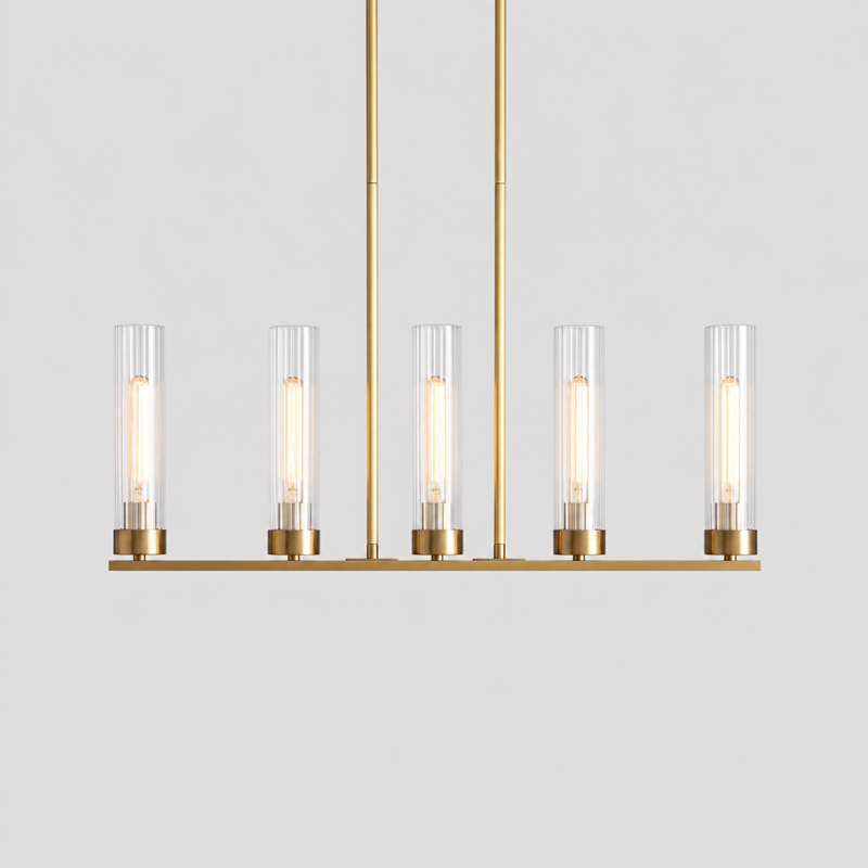 Andreas Linear Fluted Glass Chandelier