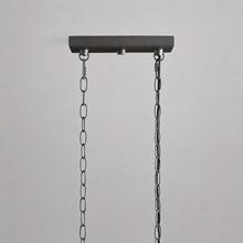 46" Andreas Linear Fluted Glass Chandelier in Black, Canopy Detail