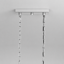 46" Andreas Linear Fluted Glass Chandelier in Nickel, Canopy Detail
