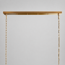 54" Andreas Linear Fluted Glass Chandelier in Brass, Canopy Detail