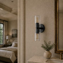 Arcachor Faceted Crystal Wall Lighting in Bronze, Main Light Off