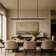 Arcachor Rectangular Faceted Crystal Chandelier in Bronze, 72", Main Light On