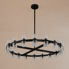 Arcachor Round Faceted Crystal Chandelier in Bronze, 36", Main Light Off