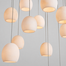 Arica Snowflake Alabaster Linear Chandelier, 48", Brass, Body Detail