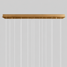 Arica Snowflake Alabaster Linear Chandelier, 48", Brass, Canopy Detail