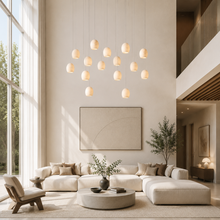 Arica Snowflake Alabaster Linear Chandelier, 48", Brass, Living Room