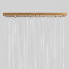 Arica Snowflake Alabaster Linear Chandelier, 57", Brass, Canopy Detail