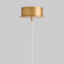 Arica Snowflake Alabaster Pendant in Brass, Canopy Detail
