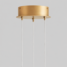 Arica Snowflake Alabaster Round Chandelier, 10.5", Brass, Canopy Detail