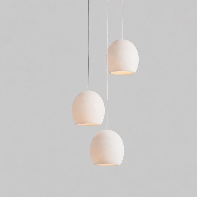 Arica Snowflake Alabaster Round Chandelier