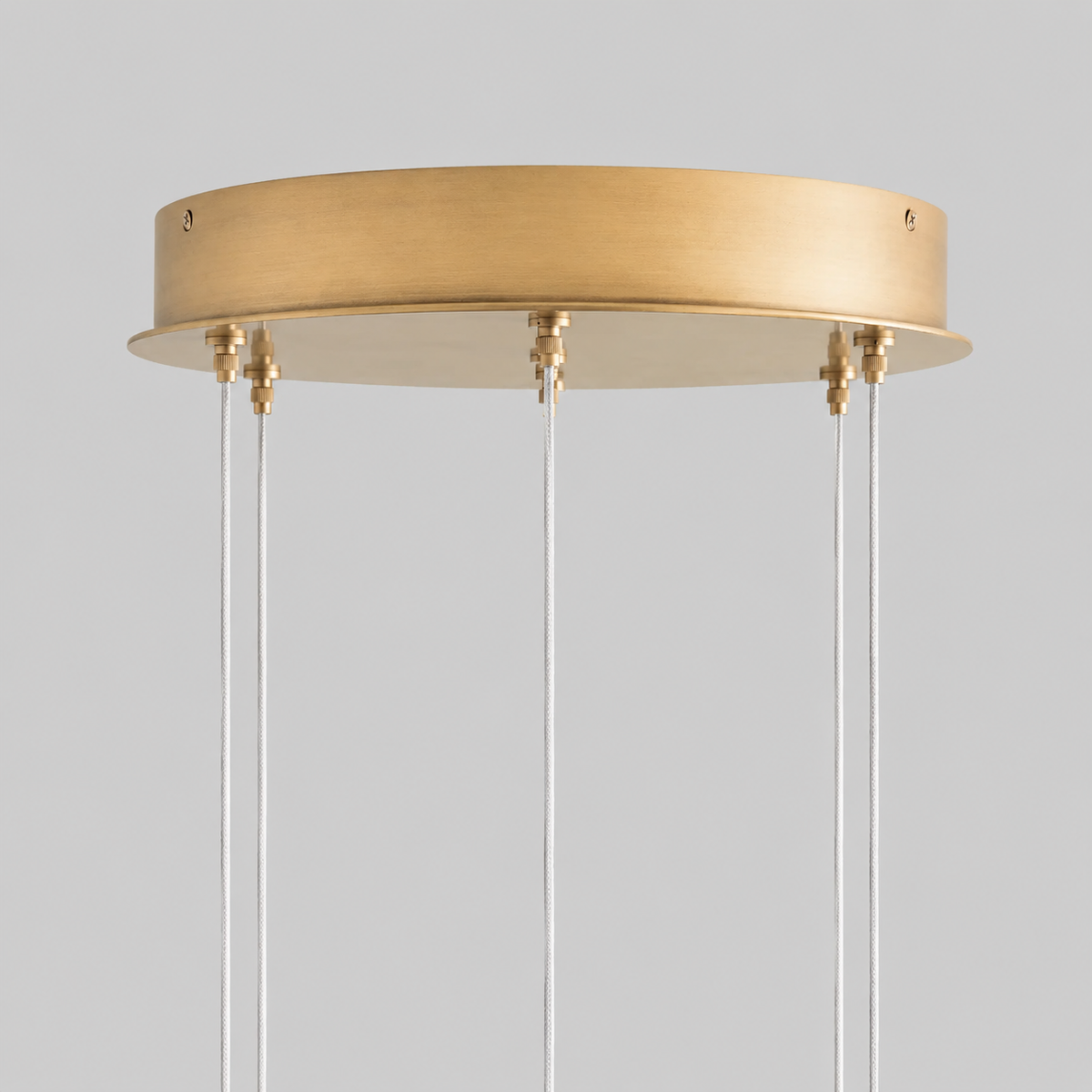 Arica Snowflake Alabaster Round Chandelier, 16", Brass, Canopy Detail