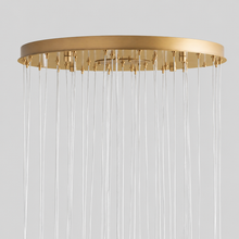 Arica Snowflake Alabaster Round Chandelier, 36", Brass, Canopy Detail