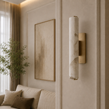 Audubor Alabaster Prism Wall Lighting in Brass, 4.7″, Main Light Off