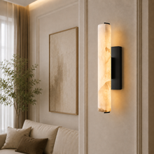 Audubor Alabaster Prism Wall Lighting in Bronze, 4.7″, Main Light On