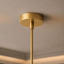 Audubor Crystal Prism Pendant in Brass, Canopy Detail