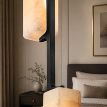Audubor Linear Alabaster Prism Chandelier in Bronze, Body Detail