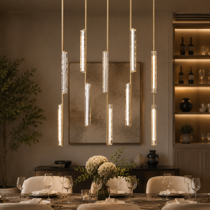 Audubor Linear Crystal Prism Chandelier