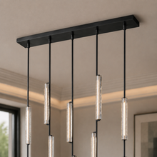 Audubor Linear Crystal Prism Chandelier in Bronze, Canopy Detail