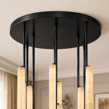 Audubor Round Alabaster Prism Chandelier in Bronze, 40″, Canopy Detail