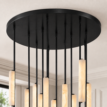 Audubor Round Alabaster Prism Chandelier in Bronze, 56″, Canopy Detail