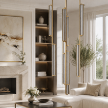 Audubor Round Crystal Prism Chandelier in Brass, 24", Main Light Off