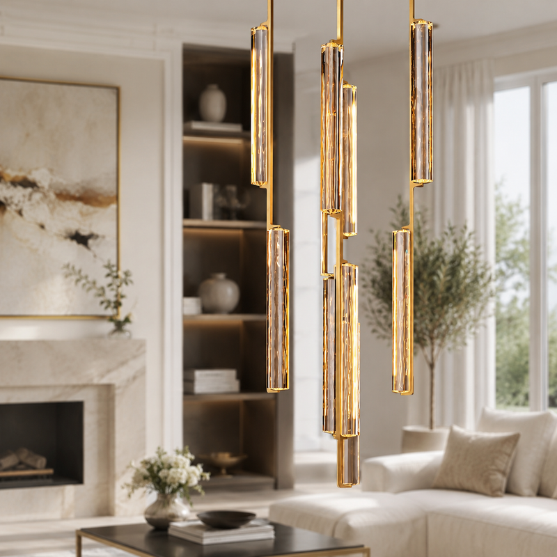Audubor Round Crystal Prism Chandelier