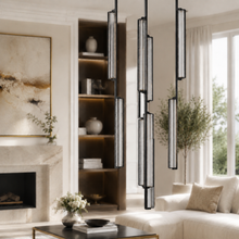 Audubor Round Crystal Prism Chandelier in Bronze, 24", Main Light Off