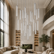 Audubor Round Crystal Prism Chandelier in Nickel, 56", Main Light Off