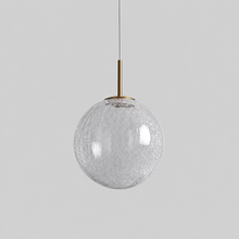 Casen Glass Pendant with Crackle Glass, Main Light Off
