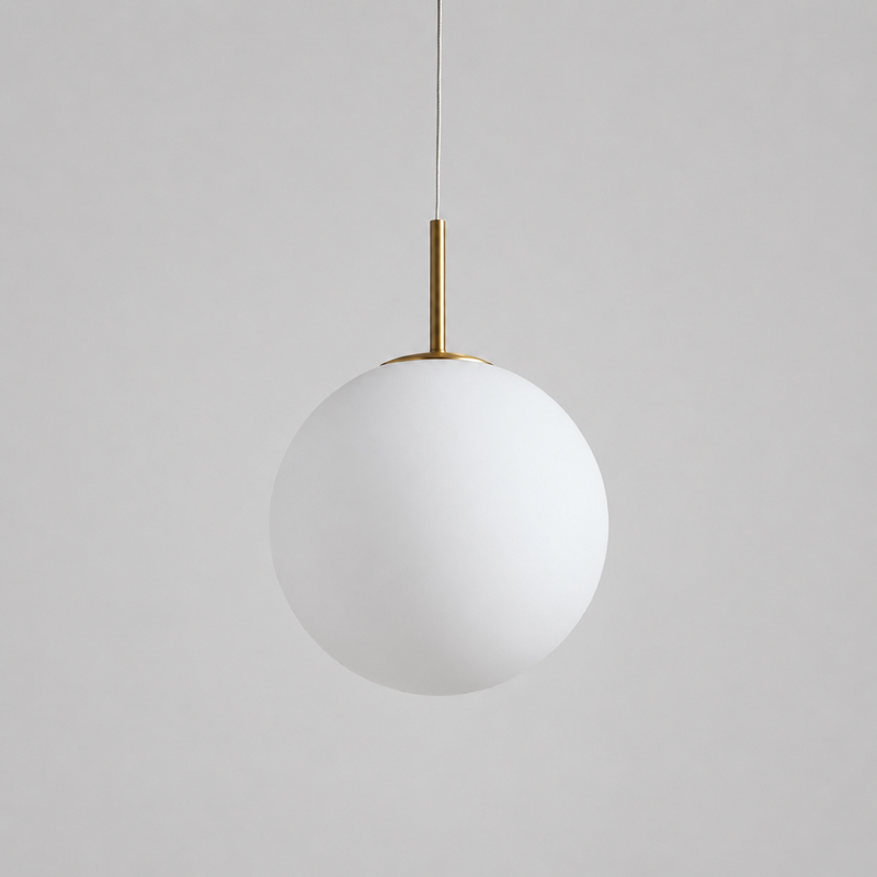 Casen Glass Pendant with Opal Glass, Main Light Off