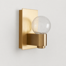 Casen Glass Wall Light with Crackle Glass, Main Light Off