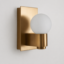 Casen Glass Wall Light with Opal Glass, Main Light Off