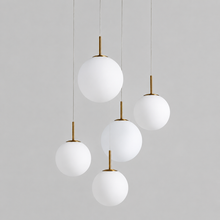 27.8" Casen Round Glass Chandelier with Opal Glass, Main Light Off