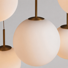 34" Casen Round Glass Chandelier with Opal Glass, Body Detail