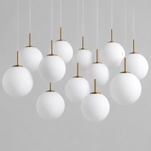 43" Casen Round Glass Chandelier with Opal Glass, Main Light Off