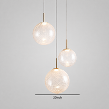 20" Casen Round Glass Chandelier with Crackle Glass