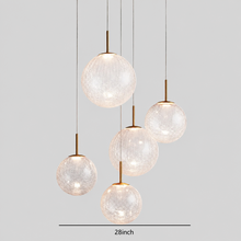 27.8" Casen Round Glass Chandelier with Crackle Glass