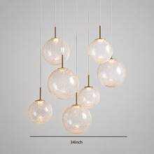 34" Casen Round Glass Chandelier with Crackle Glass