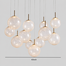 43" Casen Round Glass Chandelier with Crackle Glass