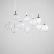 55" Casen Square Glass Chandelier with Crackle Glass, Main Light Off
