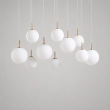 55" Casen Square Glass Chandelier with Opal Glass, Main Light Off