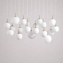 65" Casen Square Glass Chandelier with Opal Glass, Main Light Off
