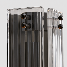 12" Delsie Fluted Glass Wall Light in Bronze with Clear Glass, Body Detail